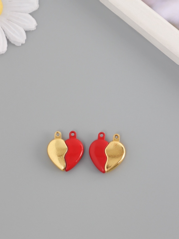 Замок магнитный металл Замок магнитный металл "Вторая половинка, сердце" набор 2 шт красно-золотой 2,6х2,2 см