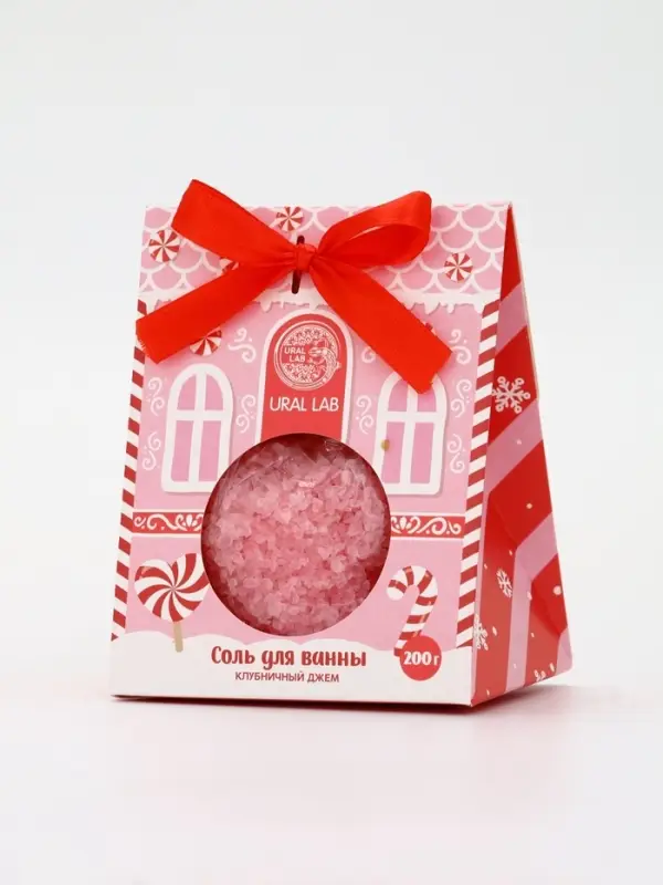 Соль для ванны, 200 г, аромат клубничный джем, URAL LAB Соль для ванны, 200 г, аромат клубничный джем, URAL LAB