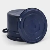 Бак эмалированный, 16 л, d=31.5 см, с крышкой, без декора, синий