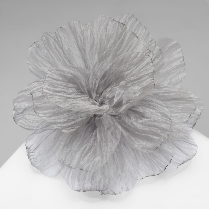 Брошь текстильная «Цветок» объемный, невесомый, цвет серый Брошь текстильная «Цветок» объемный, невесомый, цвет серый