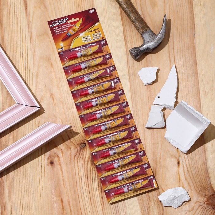 Суперклей «Клейкон», секундный, 3 г, набор 12 шт. Суперклей «Клейкон», секундный, 3 г, набор 12 шт.