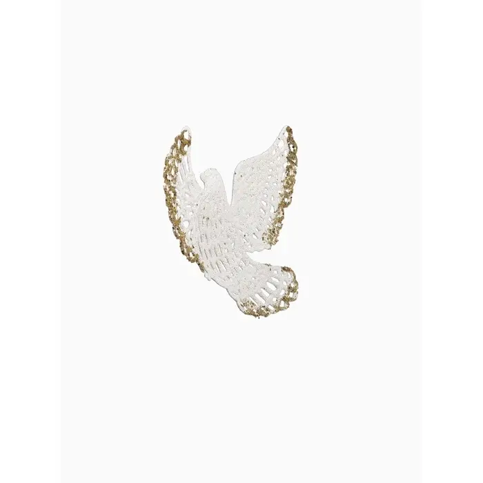 Ёлочные игрушки 2 шт. &laquo;Зимнее волшебство. Птица&raquo; пластик, 12&times;12 см, бело-золотой