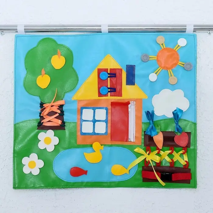 Коврик развивающий тактильный «Домик», 60 × 50 см, по методике Монтессори Коврик развивающий тактильный «Домик», 60 × 50 см, по методике Монтессори