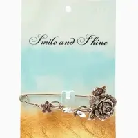 Булавка &laquo;Цветок Роза&raquo;, 8.5 см, цветная в чернёном золоте