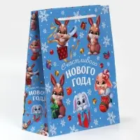 Пакет подарочный новогодний ламинированный «Счастье рядом», ML 21 х 25 х 8 см