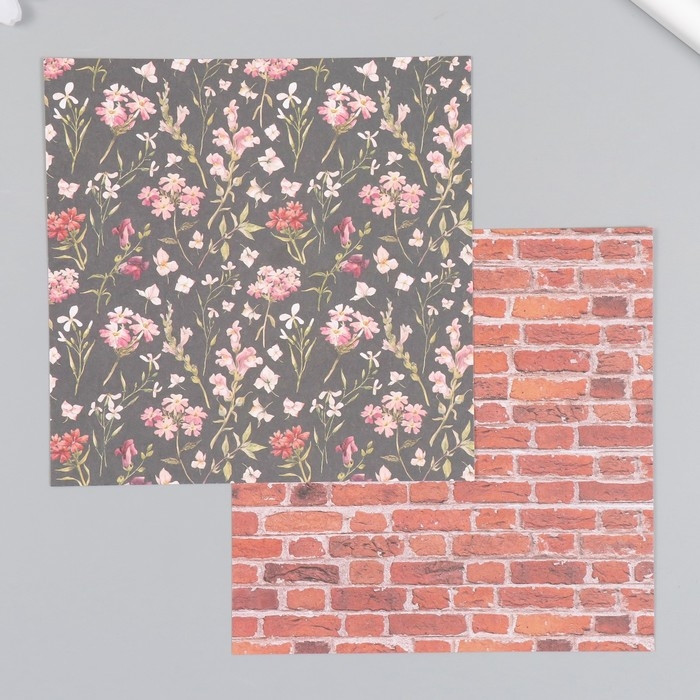 Набор бумаги для скрапбукинга 12 лист. 12 дизайн Набор бумаги для скрапбукинга 12 лист. 12 дизайн "Летний вечер в саду" 160 гр 15,2х15,2 см