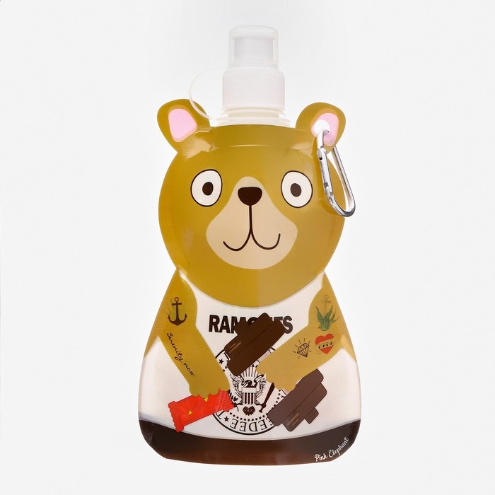 Фляжка для воды, 280 мл, Фляжка для воды, 280 мл, "Мишка", на карабине, 22 х 12 см