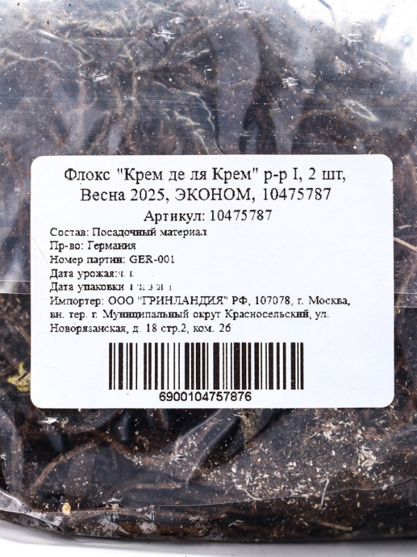 Флокс "Крем де ля Крем" р-р I, 2 шт, Весна 2025, ЭКОНОМ,