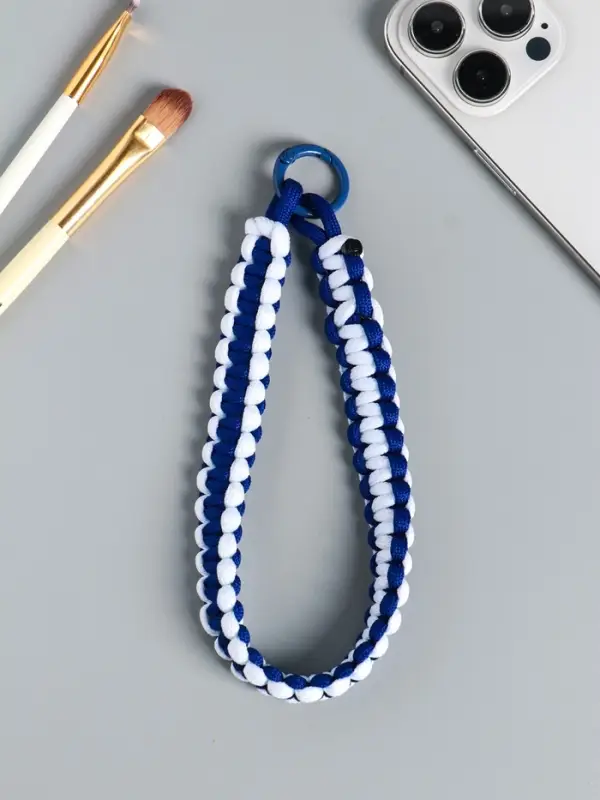 Брелок на карабине Брелок на карабине "Паракорд" шнур 0,5 см сине-белый 14,5х1,8х0,8 см