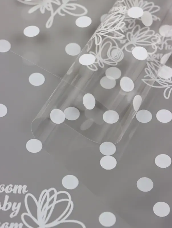 Пленка прозрачная с рисунком Flower Blossons Белый 0.7×8.2±5%м