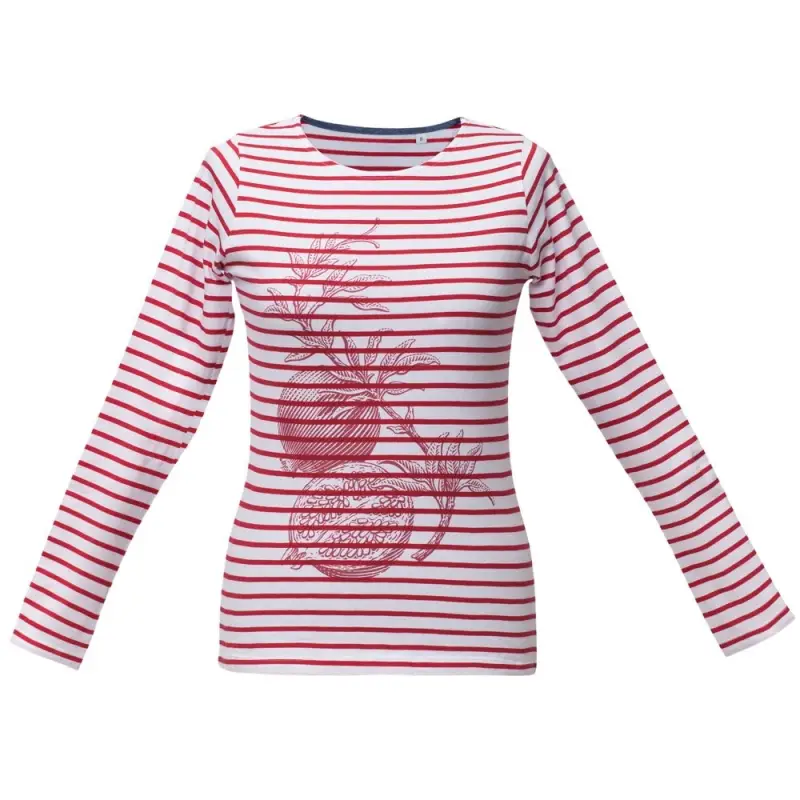 Футболка женская Grand Granat, белая с красным, размер XS