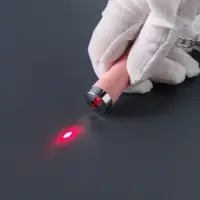 Фонарик-лазер брелок для ключей на кольце "Пастель" USB 4 режима МИКС 1,7х1,7х8 см