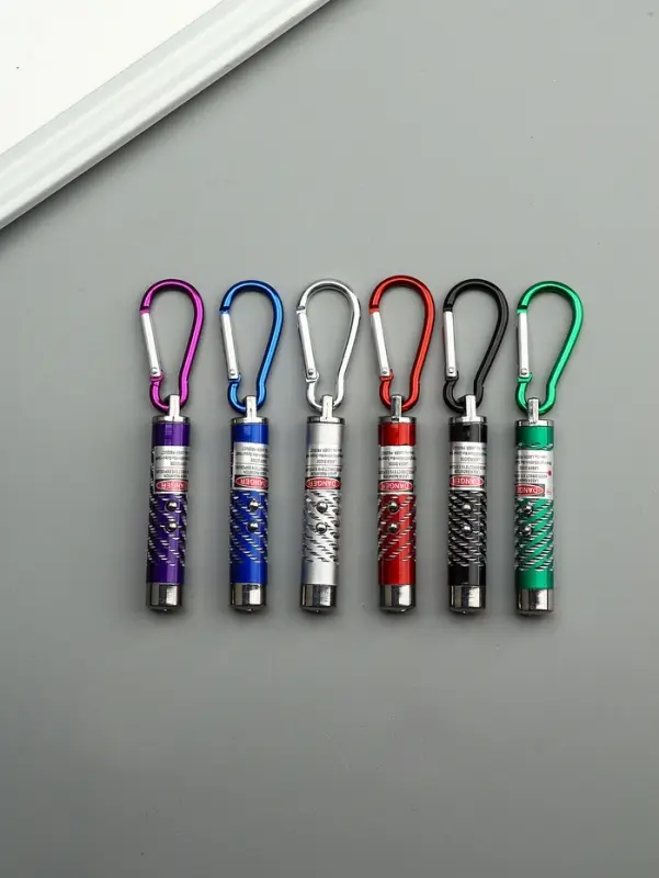 Фонарик - лазер брелок для ключей на карабине &laquo;Камушек&raquo;, МИКС