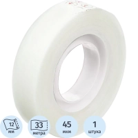 Клейкая лента канцелярская KORES 12х33 невидимая 53302