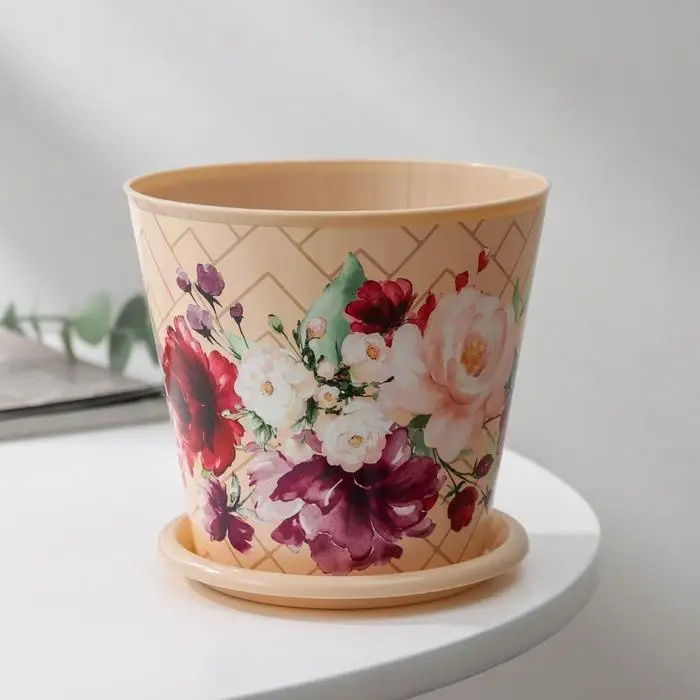 Горшок для цветов Доляна «Гранди», 800 мл, цвет бежевый Горшок для цветов Доляна «Гранди», 800 мл, цвет бежевый