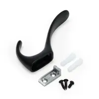 Крючок мебельный CAPPIO HEEL LIGHT, двухрожковый, цвет черный