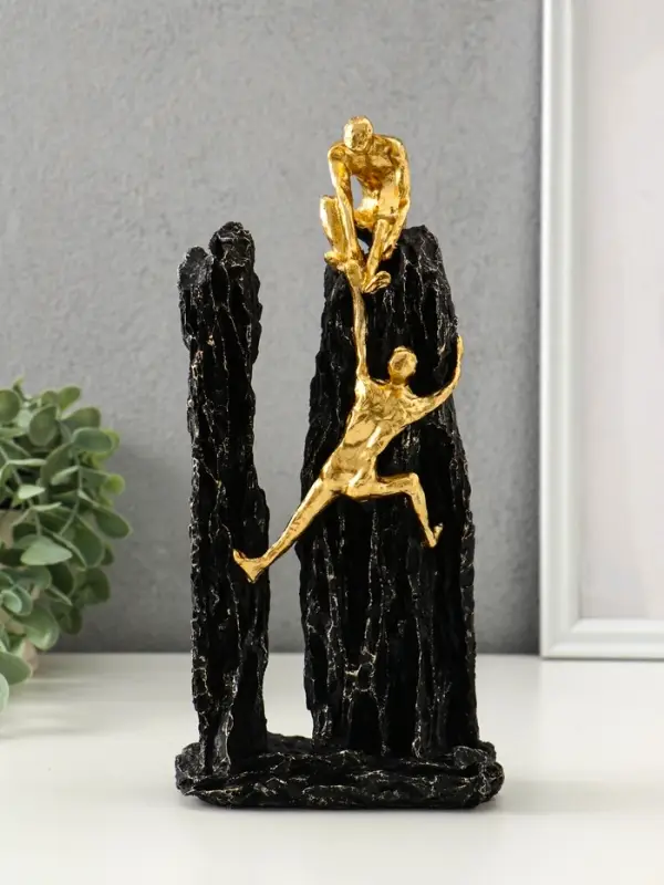 Фигурка полистоун &laquo;Скалы. Взаимопомощь&raquo;, под золото, 12.3&times;8&times;25.5 см