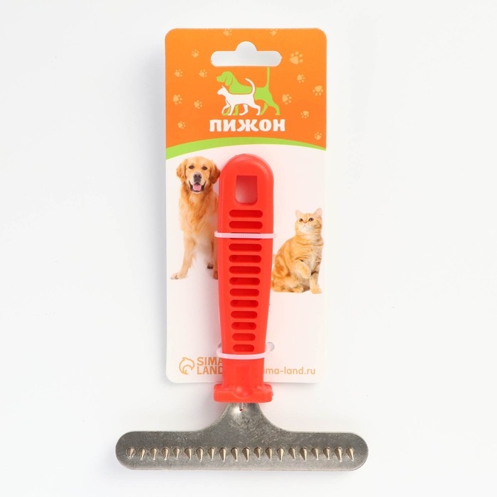 Расчёска-грабли с конусообразными зубьями, 11 х 15,5 см , красная Расчёска-грабли с конусообразными зубьями, 11 х 15,5 см , красная