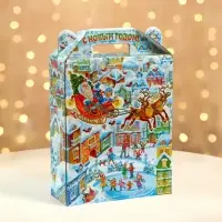 Подарочная коробка новогодняя Подарок "Волшебный город" 16,8 х 7 х 25 см. Новый год Подарочная коробка новогодняя Подарок "Волшебный город" 16,8 х 7 х 25 см. Новый год