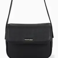 Сумка женская мессенджер TEXTURA на магните, 25&times;7.5&times;19 см, чёрный