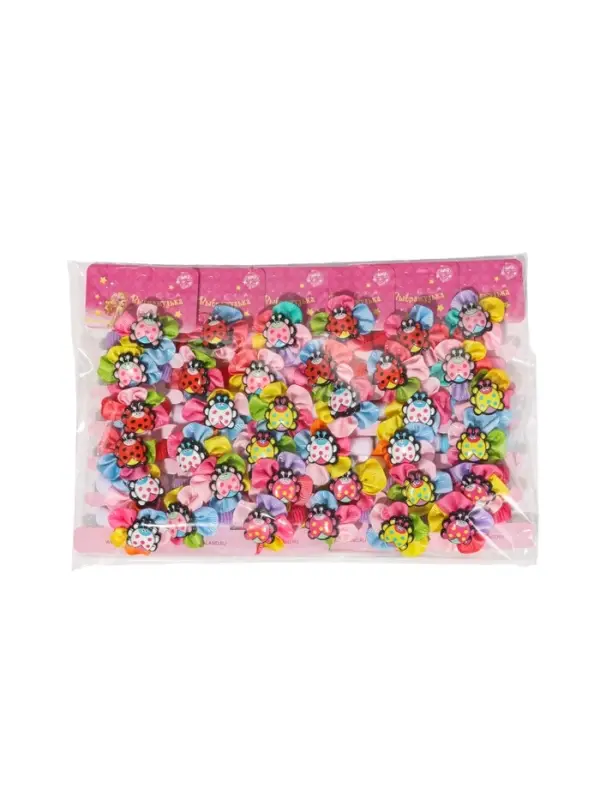 Резинки для волос Выбражулька &laquo;Весёлый глянец&raquo;, набор 6 шт., цветок божья коровка