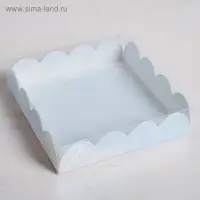 Коробка для печенья, кондитерская упаковка с пластиковой крышкой, «Сделано с любовью», 13 х 13 х 3 см