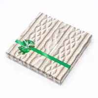 Коробка для печенья, кондитерская новогодняя упаковка, «Вязанка», 21×21×3 см