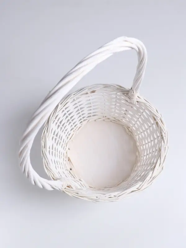 Корзина плетёная 27&times;27&times;14&times;43 см, ива, белая