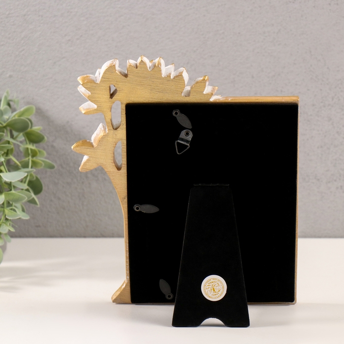 Фоторамка полистоун 10х15 см "Дерево" белая с золотой патиной 18х2х23 см