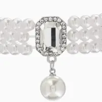 Набор 3 пред-та: серьги,колье.браслет "Императрица жемчуга", цвет белый в серебре