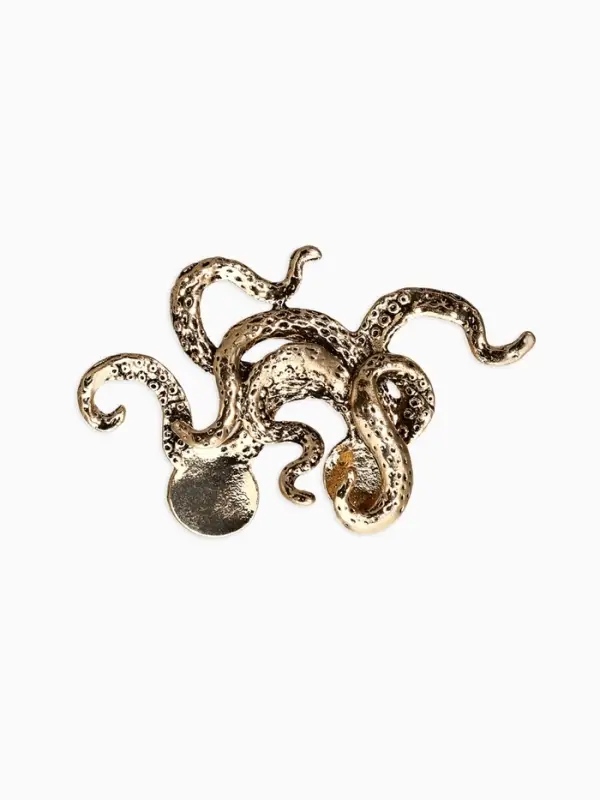 Брошь для кармана &laquo;Осьминог&raquo;, цвет чернёное золото