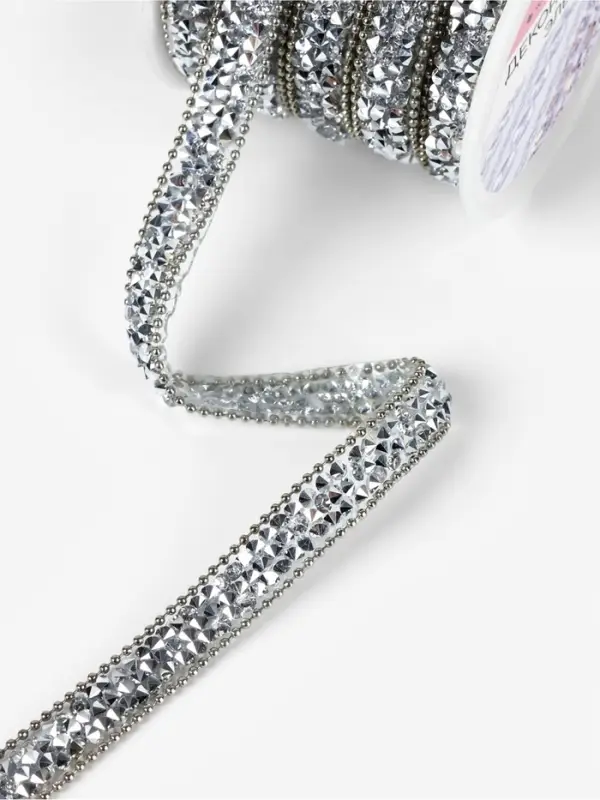 Стразы и бусины термоклеевые, 10 мм, 4.5&plusmn;0.5 м, цвет серебряный