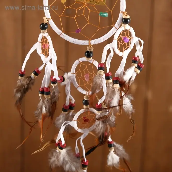 Ловец снов Ловец снов "Пять колец" белый 14х0,5х40 см