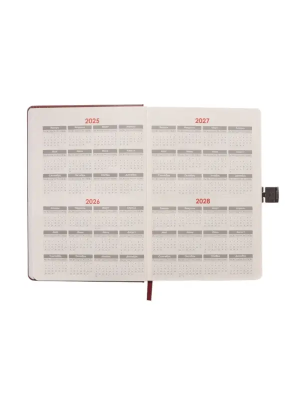 Ежедневник недатированный формат А5, с хлястиком, 80л, линия, пвх, Коричневый