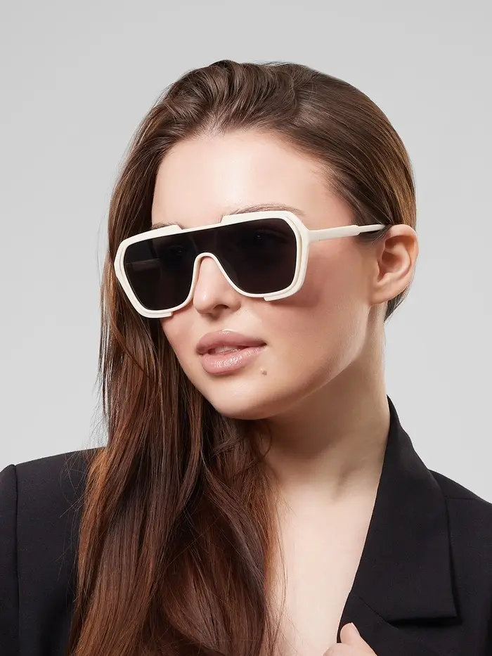 Очки солнцезащитные &laquo;OneSun. Маска&raquo;, uv 400, линза 4.5&times;5.8 см, белый, чёрный