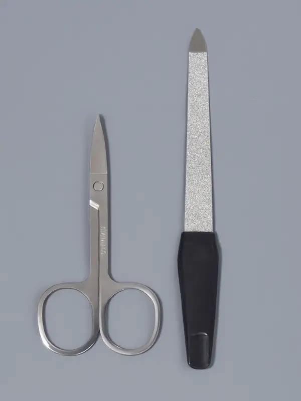 Набор маникюрный, 2 предмета: ножницы, металлическая пилка