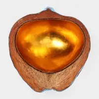 Чаша из кокоса, 22&times;19&times;10 см, сине-золотая