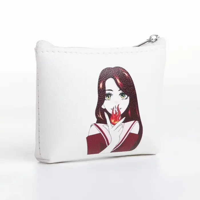 Кошелёк детский &laquo;Аниме fire&raquo;, монетница, на молнии, с рисунком, белый