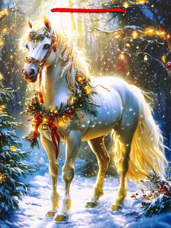 Пакет подарочный новогодний ламинированный, «Конь» , 26×12×32 см