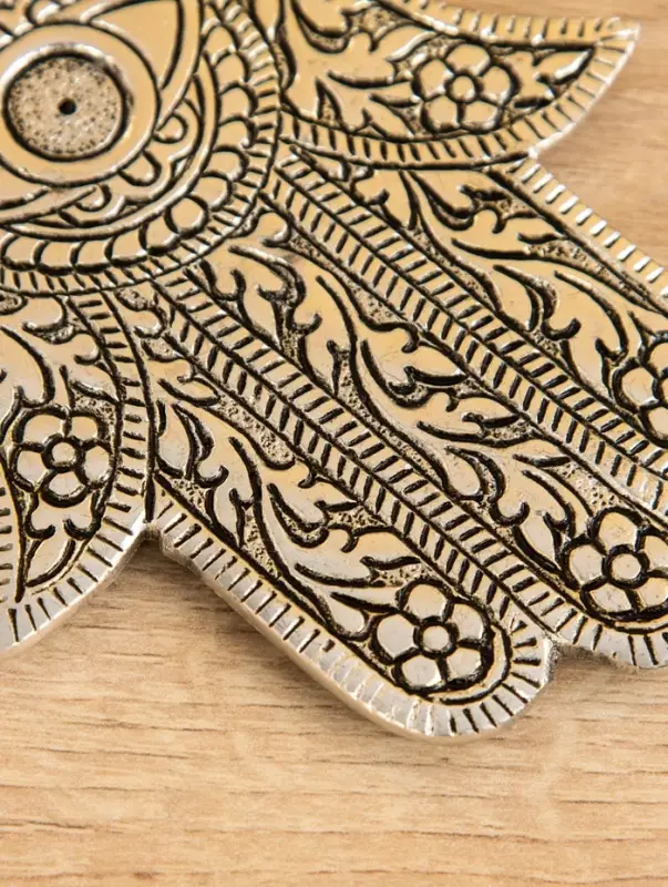 Подставка под благовония  Подставка под благовония " Рука Фатимы" алюминий 13х10 см