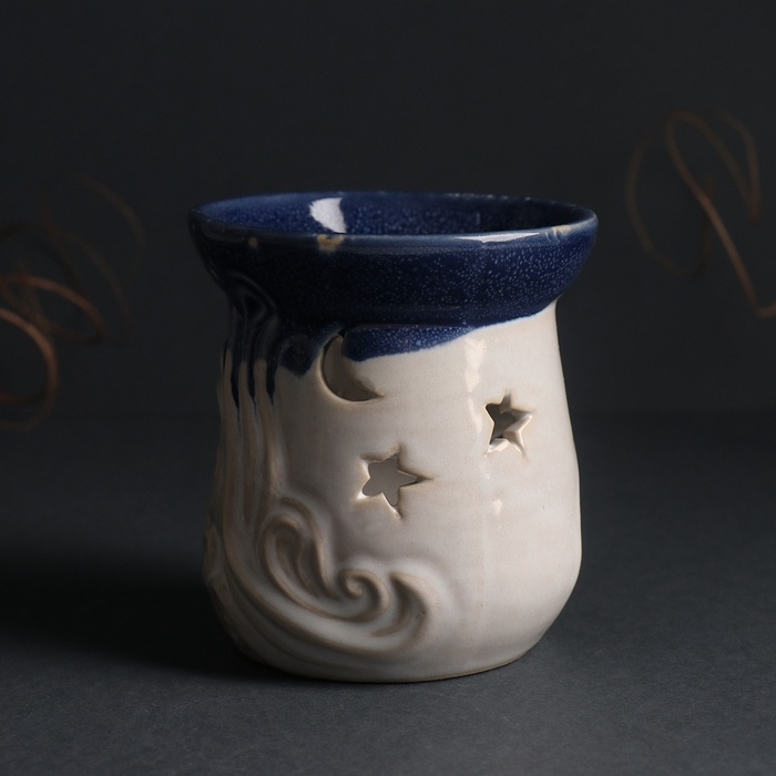 Аромалампа керамика Аромалампа керамика "Море волнуется" синий 8,6х8,6х9,6 см