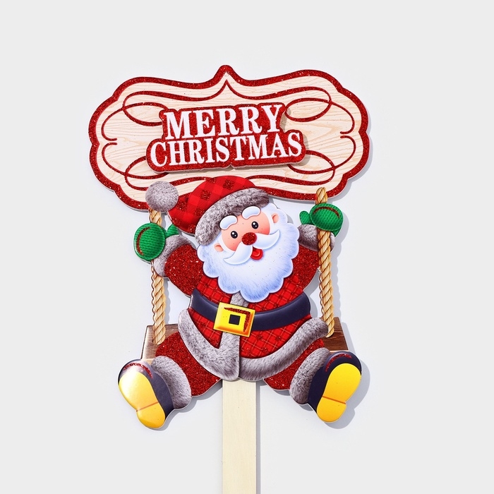 Топпер декоративный Топпер декоративный "Дед мороз на качелях" 20,5х71 см