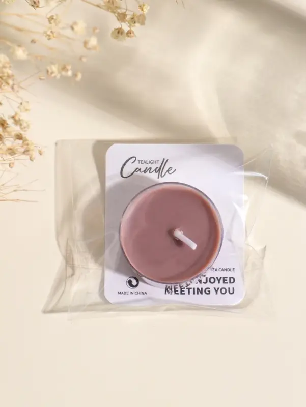 Чайная свеча ароматическая "Круглая" тёмно-бежевая, аромат амбра 3,8х3,8х1,8 см