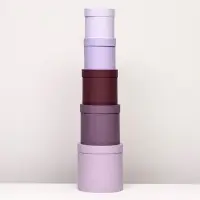 Набор шляпных подарочных коробок 5 в 1, Лаванда, 23&times;23-14&times;14 см