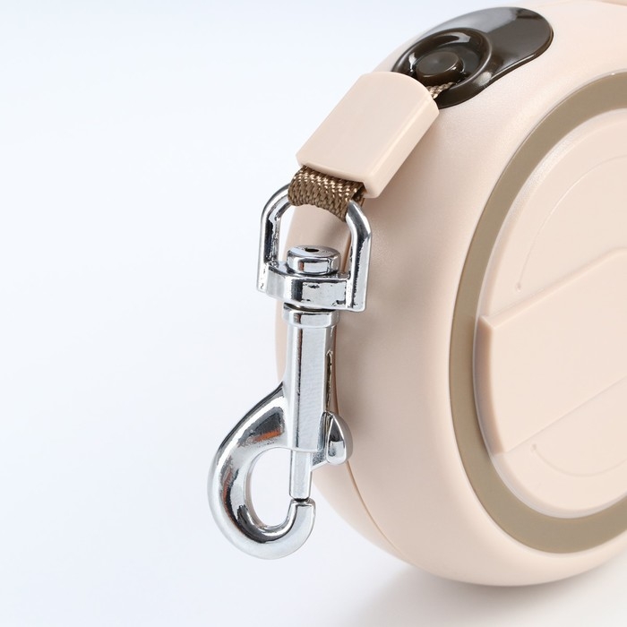 Рулетка с системой эффективного скручивания поводка, 3 м, до 15 кг, бежево-зелёная Рулетка с системой эффективного скручивания поводка, 3 м, до 15 кг, бежево-зелёная