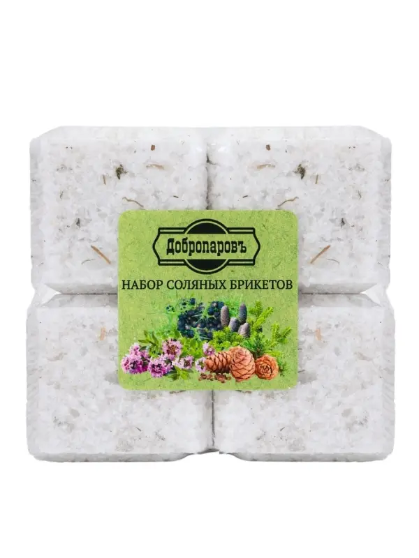 Соляной брикет набор 4 шт. &laquo;Можжевельник, чабрец, кедр, пихта&laquo; по 200 г &raquo;Добропаровъ&raquo;
