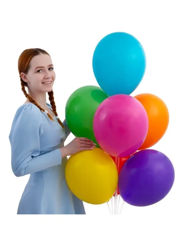 Воздушные шары латексные 14", пастель, 100 шт., МИКС