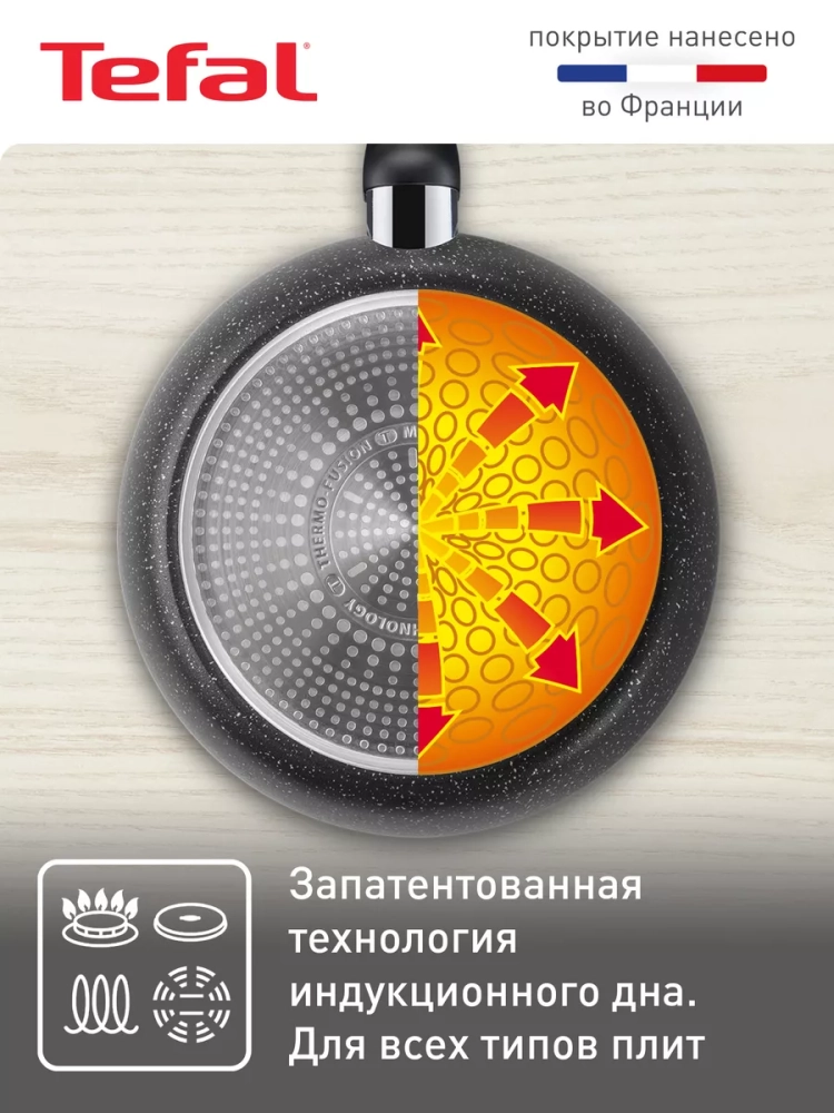 Антипригарная сковорода 26 см Rock 04235126, индукция