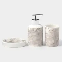 Набор аксессуаров для ванной комнаты Доляна &laquo;Розовое золото&raquo;, 3 предмета, мыльница, дозатор для мыла 350 мл, стакан 300 мл