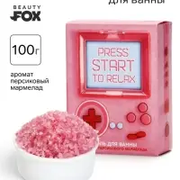 Соль для ванны, аромат: персиковый лимонад, 100 г, Beauty Fox